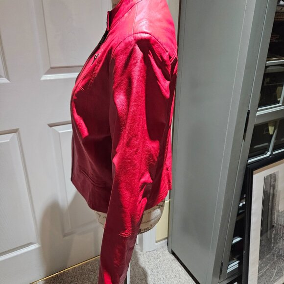Faux Leather moto jacket - red - Picture 6 of 8